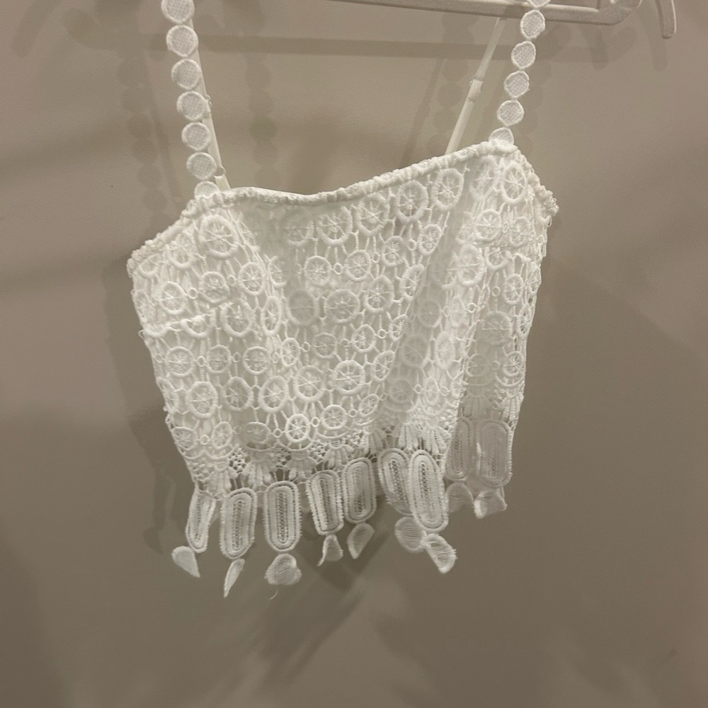 Elegant White Lace Crop Top